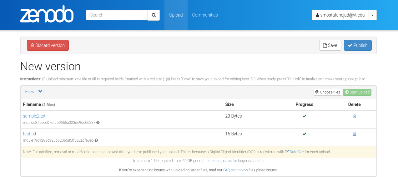 The deposition form page corresponding to the deposition ID = 1114771